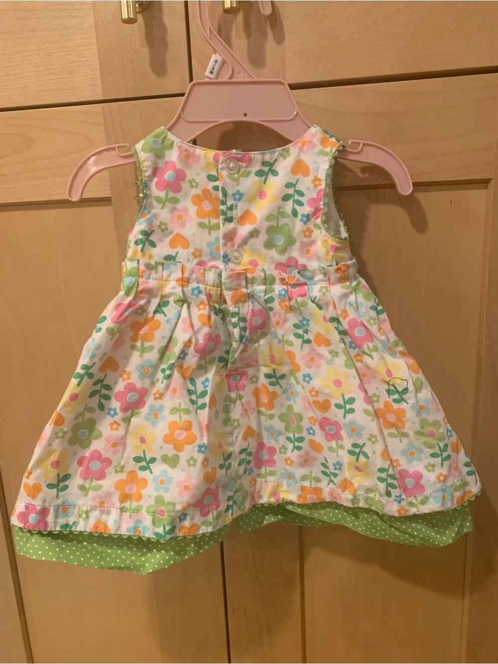 Carter Cotton White Floral Dress with Pink, Orange, Yellow and Green Accents